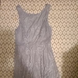 Sparkly Greyish Violet fit and flare Formal Dress